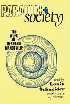 portada paradox and society: the work of bernard mandeville (en Inglés)