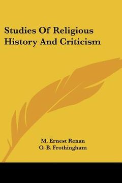 portada studies of religious history and criticism (en Inglés)