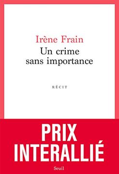 portada Un Crime Sans Importance: Roman (in French)