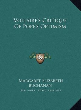 portada voltaire's critique of pope's optimism (en Inglés)