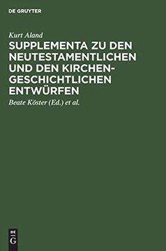 portada Supplementa zu den Neutestamentlichen und den Kirchengeschichtlichen Entwürfen (in German)