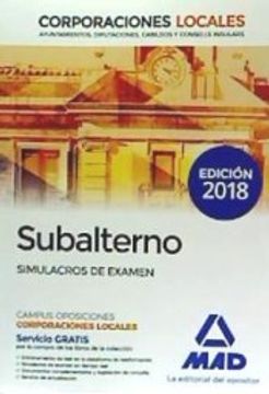portada Subalterno Corporaciones Locales. Simulacros de Examen