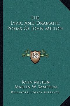portada the lyric and dramatic poems of john milton (en Inglés)