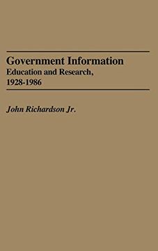 portada Government Information: Education and Research, 1928-1986 (en Inglés)
