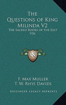 portada the questions of king milinda v2: the sacred books of the east v36 (en Inglés)