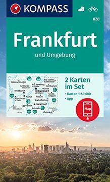portada Kompass Wanderkarten-Set 828 Frankfurt U. Umgebung (2 Karten) 1: 50. 000 (en Alemán)