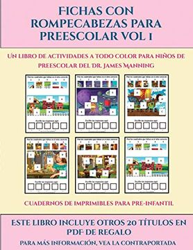 portada Cuadernos de Imprimibles Para Pre-Infantil (Fichas con Rompecabezas Para Preescolar vol 1): Este Libro Contiene 30 Fichas con Actividades a Todo Color Para Niños de 4 a 5 Años