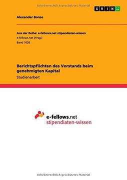 portada Berichtspflichten des Vorstands beim genehmigten Kapital (German Edition)