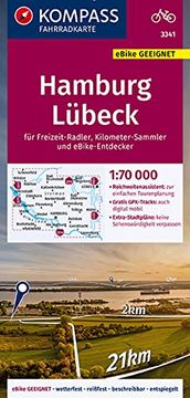 portada Kompass Fahrradkarte 3341 Hamburg, Lübeck 1: 70. 000 (in German)
