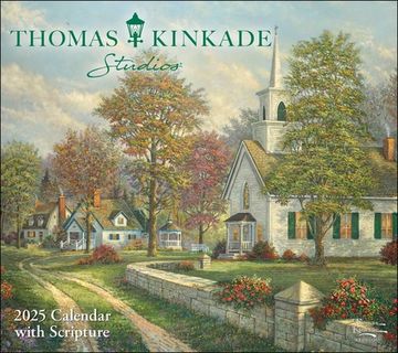 portada Thomas Kinkade Studios 2025 Deluxe Wall Calendar With Scripture (en Inglés)