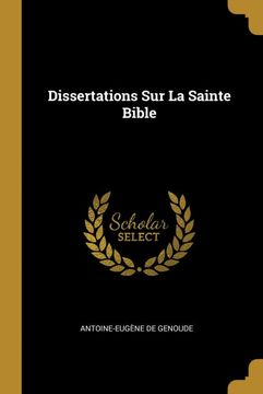 portada Dissertations sur la Sainte Bible (en Francés)
