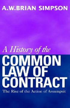 portada a history of the common law of contract: volume i (en Inglés)