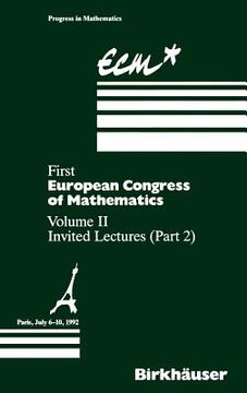 portada first european congress of mathematics paris, july 6-10, 1992 (en Inglés)