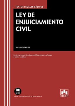 portada Ley de Enjuiciamiento Civil: Contiene Concordancias, Modificaciones Resaltadas e Índice Analítico: 1 (Textos Legales Basicos)