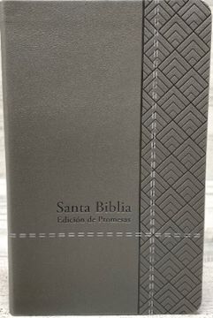 portada Santa Biblia de Promesas RVR-1960, Tamaño Manual / Letra Grande, Piel especial, Gris