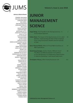 portada Junior Management Science, Volume 3, Issue 2, June 2018 (en Alemán)
