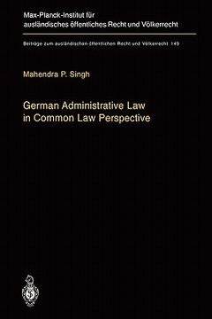portada german administrative law in common law perspective (en Inglés)