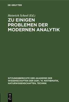 portada Zu Einigen Problemen der Modernen Analytik (German Edition) [Hardcover ] (in German)
