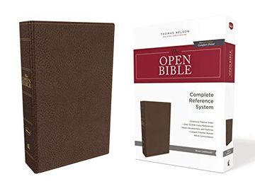 portada The Nkjv, Open Bible, Leathersoft, Brown, red Letter Edition, Comfort Print: Complete Reference System (en Inglés)