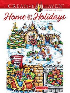 portada Creative Haven Home for the Holidays Coloring Book (Creative Haven Coloring Books) (en Inglés)