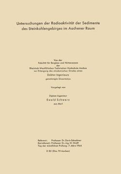 portada Untersuchungen Der Radioaktivität Der Sedimente Des Steinkohlengebirges Im Aachener Raum