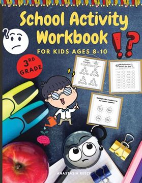 portada School Activity Workbook for Kids Ages 8-10: Brain Challenging Activity Book, Math, Writing and More 