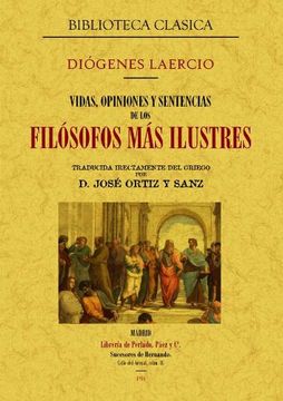 portada Vidas, Opiniones y Sentencias de los Filosofos mas Ilustres (in Spanish)