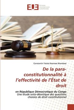 portada De la para-constitutionnalité à l'effectivité de l'État de droit (en Francés)