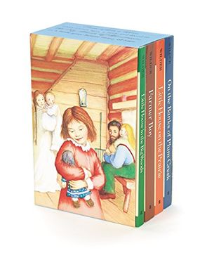 portada Little House 4-Book box Set: Little House in the big Woods, Farmer Boy, Little House on the Prairie, on the Banks of Plum Creek (en Inglés)