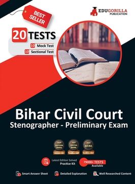 portada Bihar Civil Court Stenographer Preliminary Exam 10 Full-length Mock Tests + 10 Sectional Tests (1000+ Solved Questions) Free Access to Online Tests (en Inglés)