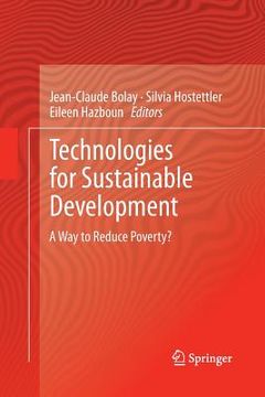 portada Technologies for Sustainable Development: A Way to Reduce Poverty? (en Inglés)