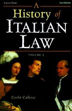 portada a history of italian law: volume i (in English)
