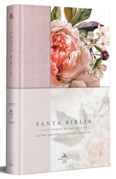 portada Biblia Reina Valera 1960. Tela rosada con flores