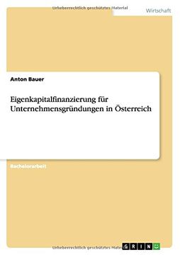 portada Eigenkapitalfinanzierung für Unternehmensgründungen in Österreich (German Edition)
