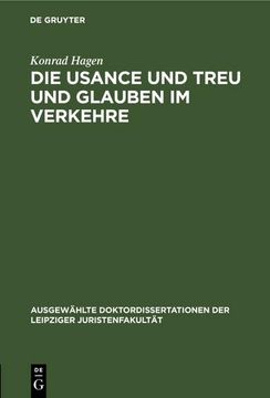 portada Die Usance und Treu und Glauben im Verkehre (en Alemán)