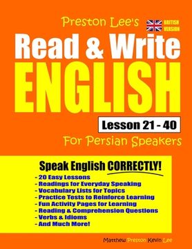 portada Preston Lee's Read & Write English Lesson 21 - 40 For Persian Speakers (British Version)
