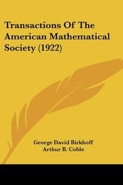 portada transactions of the american mathematical society (1922) (en Inglés)