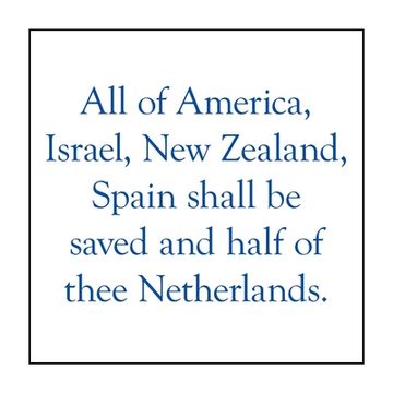 portada All of America, Israel, New Zealand, Spain Shall Be Saved and Half of Thee Netherlands. (in English)