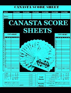 portada Canasta Score Sheets: Scoring pad for Canasta Card Game Size: 8. 5" x 11" - 120 Pages (en Inglés)