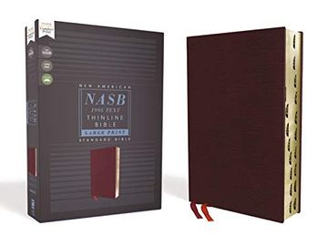 portada Nasb, Thinline Bible, Large Print, Bonded Leather, Burgundy, red Letter, 1995 Text, Thumb Indexed, Comfort Print (en Inglés)