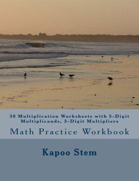 portada 30 Multiplication Worksheets with 5-Digit Multiplicands, 3-Digit Multipliers: Math Practice Workbook: Volume 12 (30 Days Math Multiplication Series)