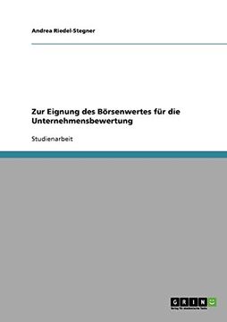 portada Zur Eignung des Börsenwertes für die Unternehmensbewertung (German Edition)