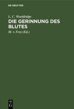 portada Die Gerinnung des Blutes (in German)