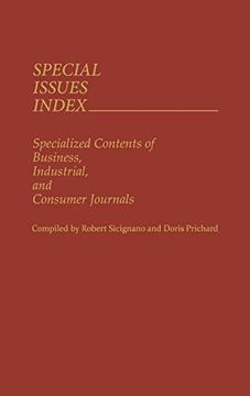 portada Special Issues Index: Specialized Contents of Business, Industrial, and Consumer Journals (en Inglés)