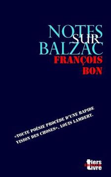 portada Notes Sur Balzac (en Francés)