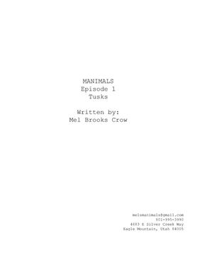 portada Manimals: Episode 1- Tusks (Script) (en Inglés)