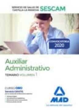 portada Auxiliar Administrativo del Servicio de Salud de Castilla-La Mancha (Sescam). Temario Volumen 1