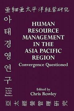 portada human resource management in the asia pacific region: convergence questioned (en Inglés)