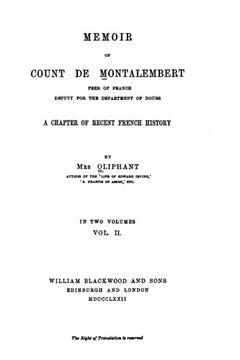 portada 2: Memoir of Count de Montalembert, a chapter of recent French history - Vol. II