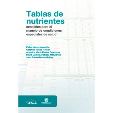 portada TABLAS DE NUTRIENTES SENSIBLES PARA  EL MANEJO DE CONDICIONES ESPECIALES DE SALUD